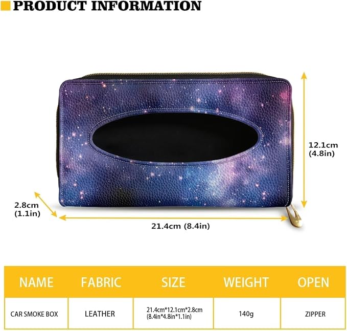 Biyejit Car Tissue Holder, Galaxy Stars Premium Sun Visor Napkin Case, Hanging Car Accessories Used to Organize Paper Towels and Storage Small Items - Image 6