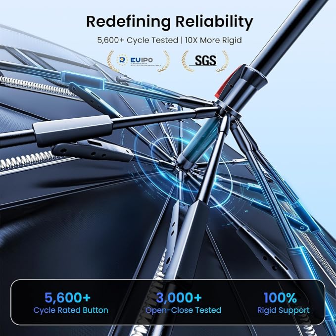 REEVAA Windshield Sun Shade Umbrella for Tesla, Nissan, Honda, K12 | Stay Cool in Summer, 6-Layer Heat Defense Blocks Sun & Heat, Precision Fit for Tesla, Nissan, Honda, Durable 30-Rib Frame - Image 5