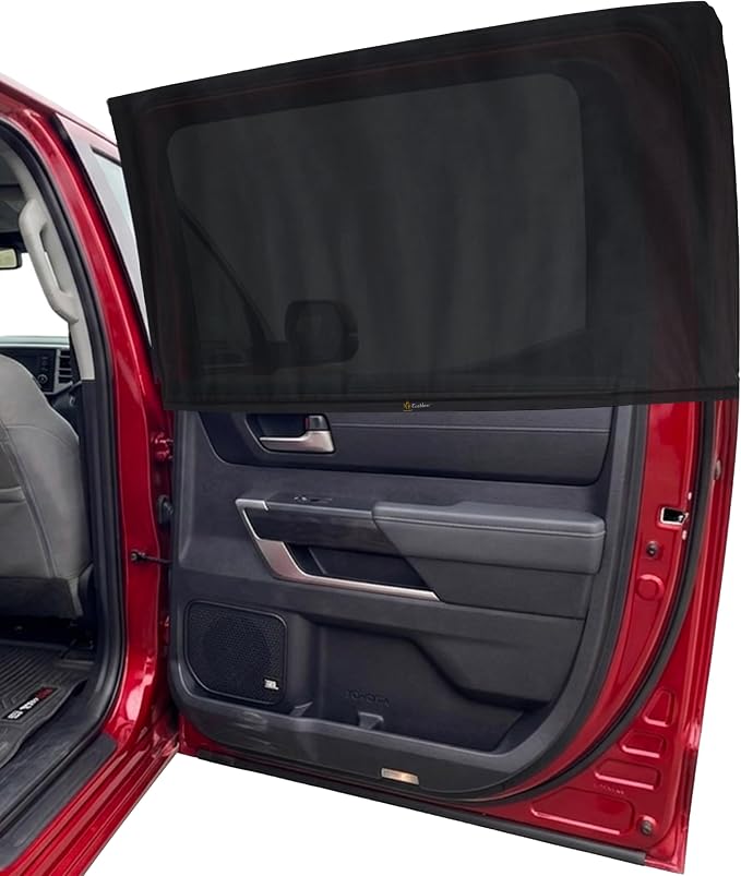 EcoNour Car Window Screen for Toyota Tundra (2022–2026) 2 Pack | Mesh Camping Window Covers | 100% Protection from UV | Baby Safe Privacy Blackout Window | Car Accessories by EcoNour