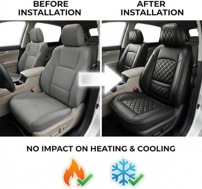 Car Seat Covers Compatible with GMC Terrain 2010-2025 2026 - Waterproof & Breathable Luxury Leather All-Weather Seat Cushions Protectors, Airbag Compatible, Only 2 Front seat Covers (Black) - Image 7
