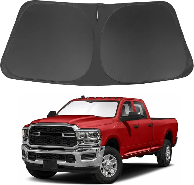 Windshield Sun Shade for 2010-2025 2026 Dodge RAM 2500 3500 | Full covered, Foldable & Durable, Block UV Rays, Reduce Heat, Easy to install, Keep Car Cooler by LHFLIVE
