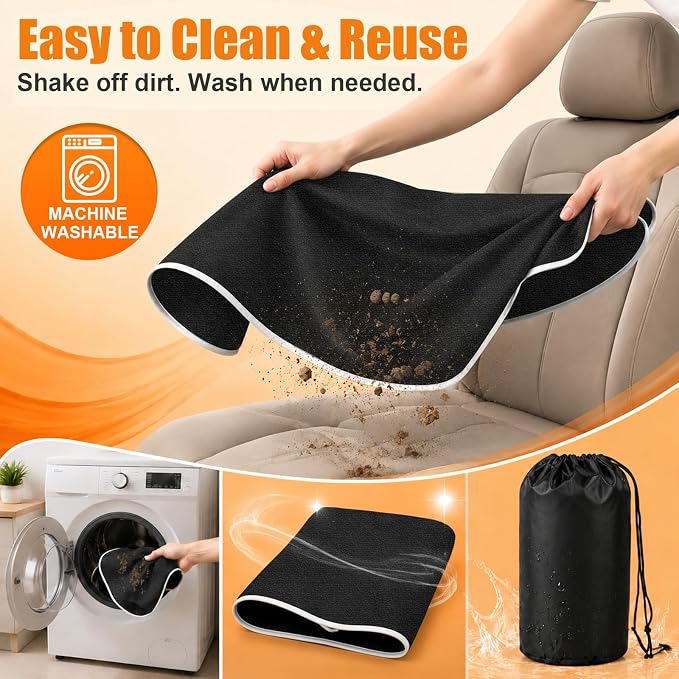 Back Seat Cover, Waterproof Non-Slip Bench Seat Protector for Cars | Sweatproof, Dual-layer Microfiber Terry Rear Seat Cover for Dogs and Kids, Fits for Cars, Vans, Trucks and SUVs - Image 6