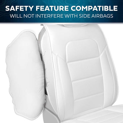 MotorBox Cabin King Alpine Leather Seat Covers for Trucks & Cars | White Car Seat Covers, Waterproof Leather Seat Covers, Car Accessories, Seat Protector, Universal Fit - Image 5
