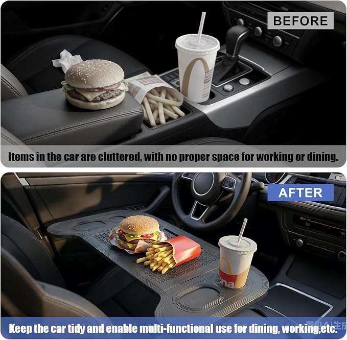 GearUp Universal Car Table Tray for Eating Foldable Car Desk for Laptop | Fits Most Vehicle Models, PE Material, 22lbs Load Capacity, Stable Support, Mobile Work, Easy Storage - Image 3