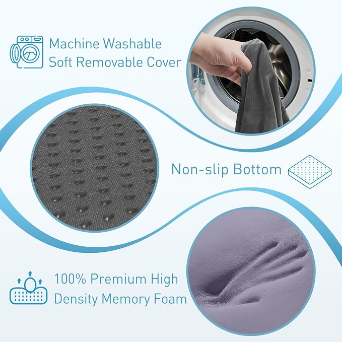 BlissTrends Extra Thick Seat Cushion for Office Chair & Car Seat, LightGrey | XX-Large Tailbone & Sciatica Relief, Ergonomic Support, High-Density Memory Foam, Comfort for Extended Sitting - Image 3