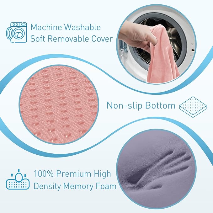 BlissTrends Extra Thick Seat Cushion for Office Chair & Car Seat, Pink | XX-Large Tailbone & Sciatica Relief, Ergonomic Support, High-Density Memory Foam, Comfort for Extended Sitting - Image 2