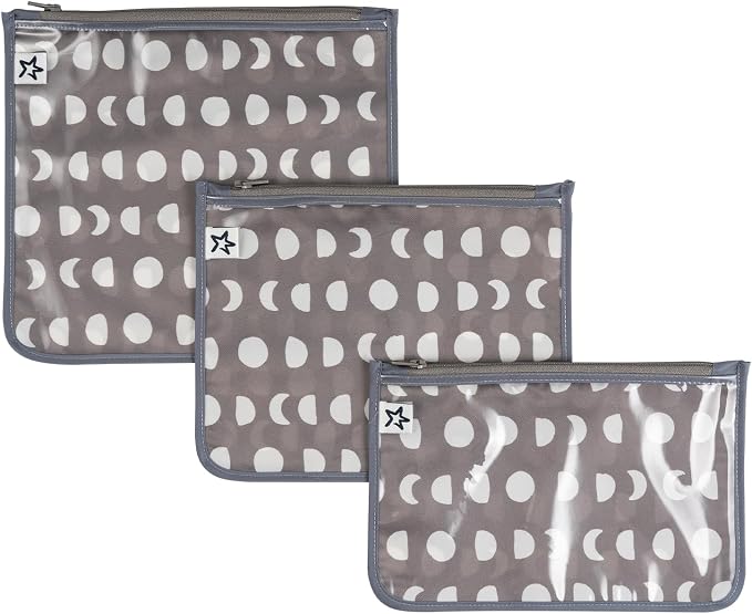 Tiny Twinkle Diaper Bag Organizing Pouches|3 Pack Mess-Proof Clear Front Travel Organizer Bags&TSA Approved Toiletry Bag Set for Baby and Mom Essentials by TinyTwinkle