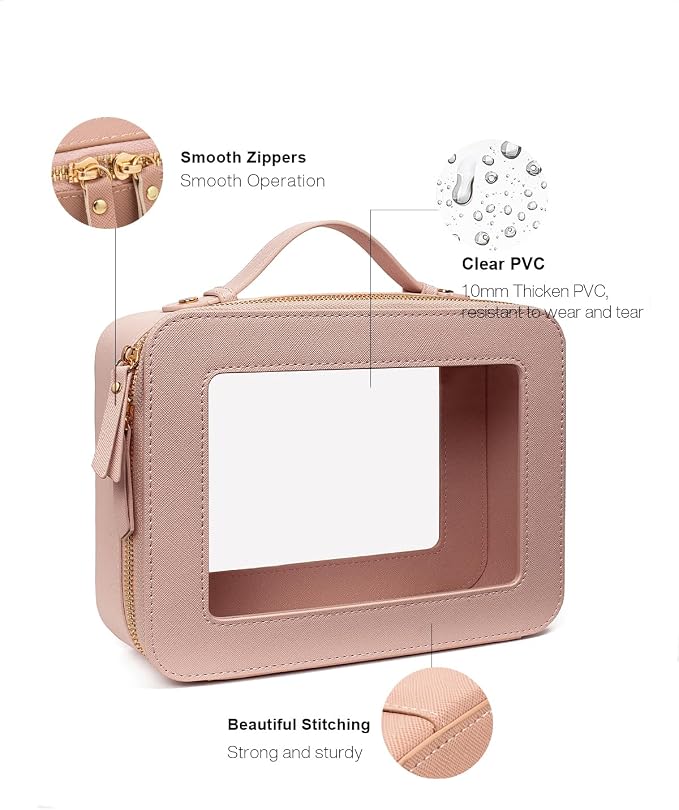 Clear Makeup Bag Small, TSA Approved Portable Toiletry Bag with Zipper Cosmetic Travel Bag Makeup Organizer Case Mini Makeup Pouch for Purse Car Organizer Bag for Women Men - Image 4