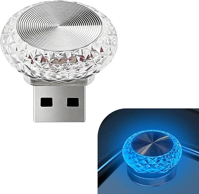 1 PC USB LED Car Interior Atmosphere Lamp, Plug and Play Portable Mini Car Night Ambient Light, Auto Dashboard Decoration Accessories for Most Cars, SUVs, Trucks (Blue) by Unknown