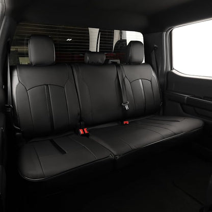 Seat Covers for Ford F150 SuperCrew 2021-2026 Faux Leather | Fits F-150 XL XLT STX Tremor 2021-2026, Lightning Pro XLT 2022-2024 and F250/F350/F450 2023-2026, Waterproof Rear Seat - Image 6