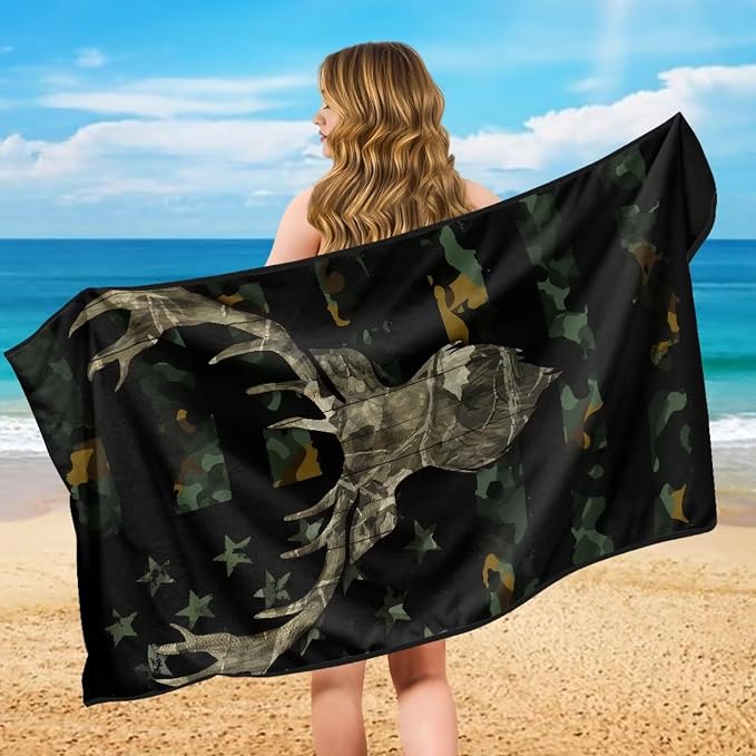 American Flag Camo Deer Car Seat Towel Cover with Storage Bag Animal Deer Auto Seat Cover Protector American Flag Camo Car Interior Accessories Universal Auto Interior Seat Towel Protector - Image 5