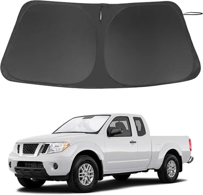 Windshield Sun Shade for 2006-2021 Nissan Frontier Accessories | Full covered for windshield, Foldable & Durable, Block UV Rays, Reduce Heat, Easy to install, Keep Car Cooler by LHFLIVE