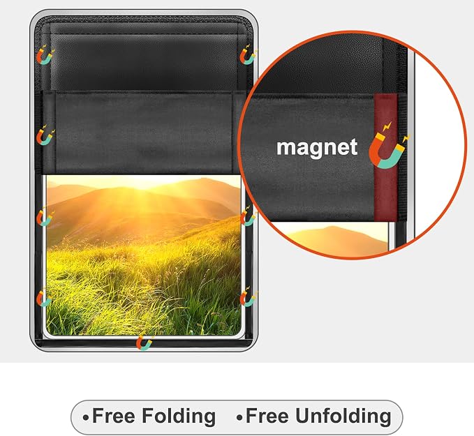 RV Door Window Shade Cover - Magnetic RV Blackout Window Cover with UV Protection and Privacy Features (25 * 16 in) Foldable Magnet Design, Waterproof Fabric (Black, 2 Pack (25"L x 16"W)) - Image 3