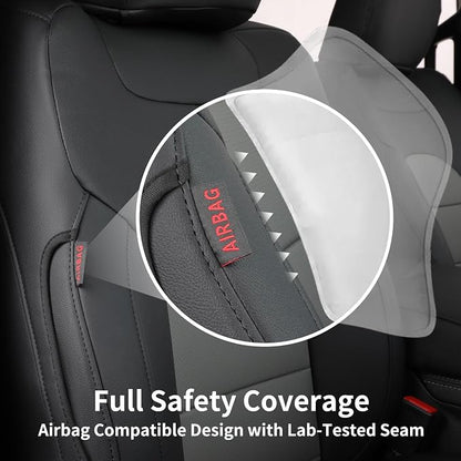 Custom Fit Seat Covers Full Set for Chevy Silverado & GMC Sierra 1500(2019-2026) and 2500HD/3500HD(2020-2026) CrewCab,No Rear Seat Storage,Waterproof Leather Truck Seat Protector(Wine Red) - Image 8