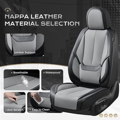 Coverado Car Seat Covers, Seat Covers for Cars, Waterproof Leather Auto Seat Protectors, Leather Car Seat Cushion, Car Interiors Accessories Universal Fit for Most Cars - Image 3