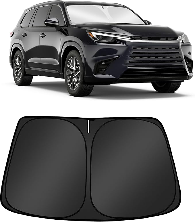 Custom Fit Windshield Sun Shade for Le-xus TX 350 500h 500h+ 2024-2026 | Foldable, Easy to Install & Store, Full Coverage, 210T Reflective Fabric, Blocks 99% of UV Rays by Mekdghro