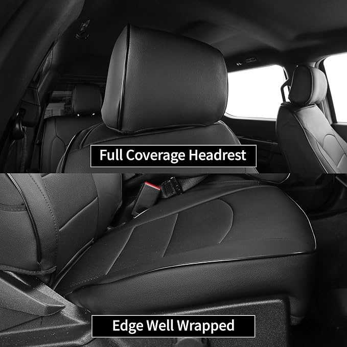 EKR F150 Seat Covers Custom Fit for (4 Door,SuperCrew) Ford F-150 Lariat 2021 2022 2023 2024 2025 2026 &F150 (Lightning) Lariat 2022-2025,Heavy Duty Waterproof for Work Trucks-Faux Leather(Black) - Image 3
