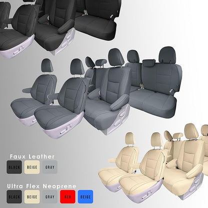 FH Group Custom Fit Car Seat Covers Specifically Made for 2011-2020 Toyota Sienna 8 Passenger, Car Seat Cover Full Set, Automotive Seat Covers in Solid Beige Faux Leather, Waterproof and Washable - Image 6
