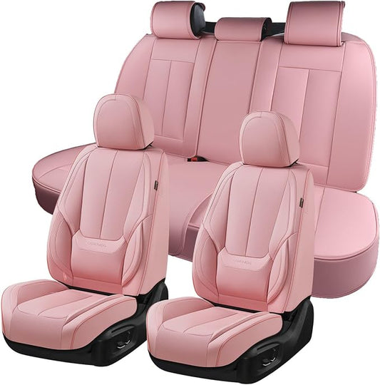 Coverado Car Seat Covers, Seat Covers for Cars, Waterproof Leather Auto Seat Protectors, Leather Car Seat Cushion, Car Interiors Accessories Universal Fit for Most Cars by COVERADOAUTO