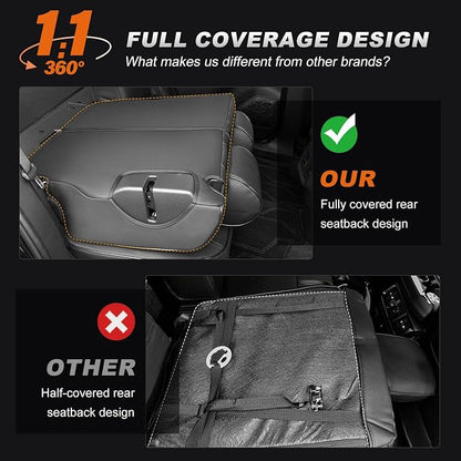 Custom Car Seat Covers for Toyota RAV4 Hybrid 2019-2025 | Fit Rav4 LE, XLE, XLE Premium, Limited(Not for Gas)-Full Set Faux Leather Waterproof Aigbag Compatible Black - Image 7