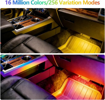 car led Lights Interior,car Ambient Lighting,Inside Lights for car,APP Control 16 Million Colors Music Sync,DIY Mode Multicolor led Lights for car Interior,Trucks,SUVs,12V Power - Image 2