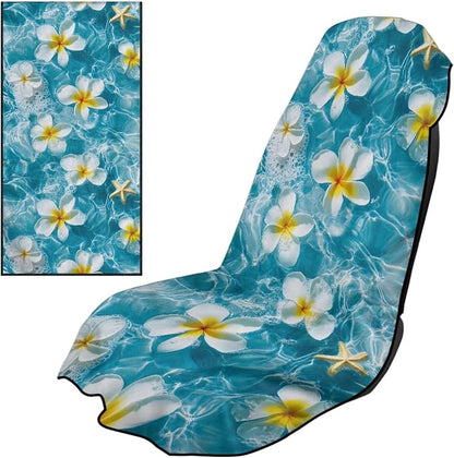 Horeset Tropical Flower Car Seat Towel Cover – Absorbent Sand Proof & Soft, Multi-Function for Beach/Gym, Universal Fit for SUV Sedan Truck by Horeset