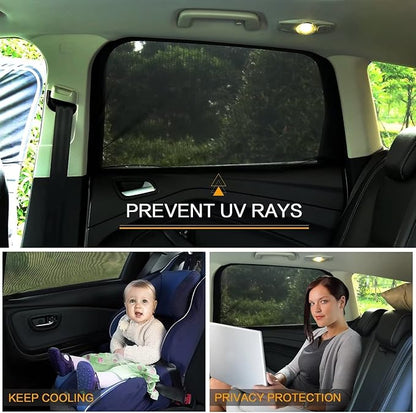 2Pack Large Size Super Elastic 42" to 53" Car Window Shades for SUV, Pickup | Elastic UV Protection Breathable Mesh Covers for SUV, Pickup, Minivan, Side Window Screen for Car Camping Overnight Sleeping - Image 5