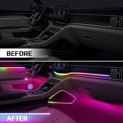 Dreamcolor Acrylic Ambient Lighting Car Lights – Wireless APP Control, Music Sync, Dynamic RGB Interior Car LED Strip Light Kit, 22-in-1 Customizable LED Neon Light Kits for Car Interior - Image 3