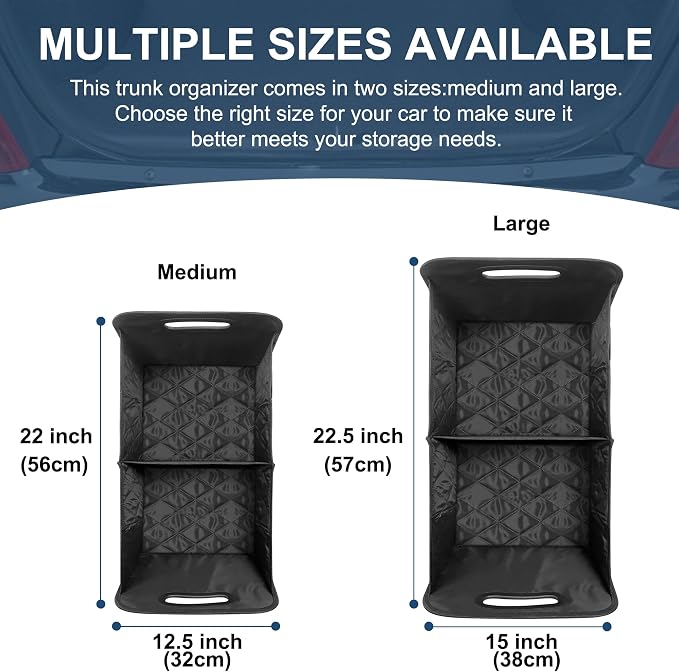 Deosk Car Trunk Organizer for SUV, Car Organizers and Storage with Reinforced Handles, Car Accessories for Women/Men 70L Waterproof Polyester Trunk Organizer(Large, Navy Blue) - Image 3