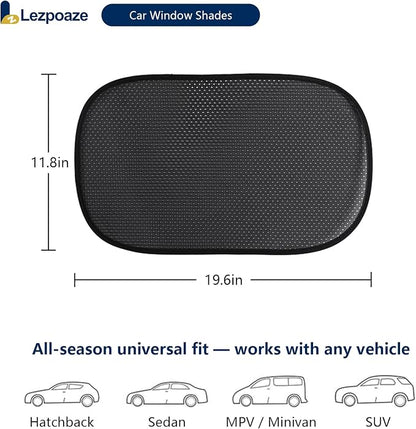 Car Window Shades (2 Pack) - Upgraded Mesh Sun Shade, Strong Static Cling - Heat Blocking, Anti-Glare & UV Protection - Foldable Memory Frame, Won't Block View - Universal Fit 99% Cars - Image 6