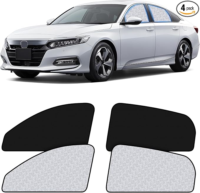 ZATOOTO Car Window Shades for Honda Accord 2018-2023,100% UV Protection | 4 Pcs Magnetic Car Window Covers, Foldable Privacy Curtains Side Window Sun Shade for Baby Breastfeeding Sleeping Camping by ZATOOTO
