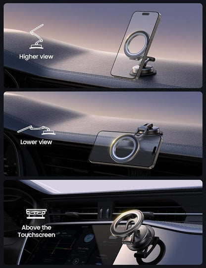 Lamicall for MagSafe Car Mount All-Metal Magnetic Phone Holder for Your Car | Flexible Three-axis Cell Phone Car Mount Dashboard with N55 Strong Magnets for iPhone 17 16 15 14 Pro Max Plus Mini - Image 2