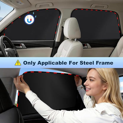 ZATOOTO Magnetic Car Window Shade 2 Pack Car Shades for Rear Windows | Car Privacy Curtain UV Block Window Shade, Universal Size for Vehicle Rear Window Shade for Baby, For Sleeping - Image 4