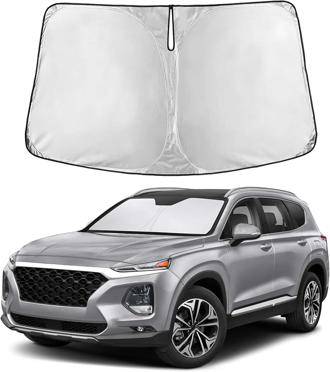 Autovir Windshield Sun Shade Fit for 2013-2016 2017 2018 Hyundai Santa Fe | Sunshade, Front Car Window Shades Sun Visor, Blocks UV Rays & Heat, Car Accessories by Autovir
