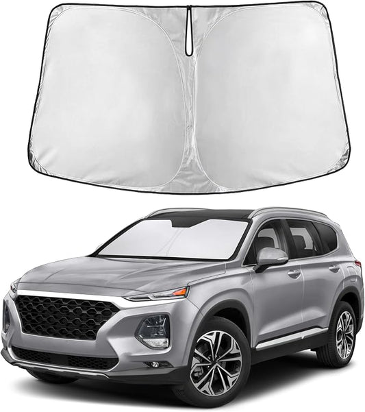 Autovir Windshield Sun Shade Fit for 2013-2016 2017 2018 Hyundai Santa Fe | Sunshade, Front Car Window Shades Sun Visor, Blocks UV Rays & Heat, Car Accessories by Autovir