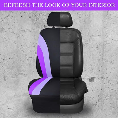 CAR PASS Line Rider Sporty Front Seat Covers,Purple Car Seat Covers Two Front Seats Only for Cute Women Girl, Airbag Compatible,Universal Fit Sedans,Cars,Vans,SUV,Truck(Black and Purple) - Image 6