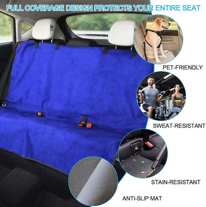 Osilly Car Seat Cover Towel Fabric, Anti-Slip Blue Bench | Soft texture, granular backing, washable staff protection, easy cover adjustment, universal fit, car interior accessories - Image 3