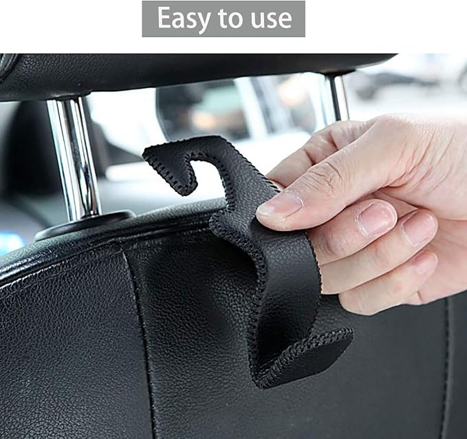 AMVOYOA Car Hooks for Purses and Bags, Car Back Seat Headrest Hanger Vehicle Red Superior Leather Storage Hook, Pack of 2 - Image 7