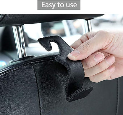 AMVOYOA Car Hooks for Purses and Bags, Car Back Seat Headrest Hanger Vehicle Red Superior Leather Storage Hook, Pack of 2 - Image 7