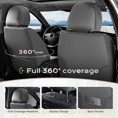 Coverado Car Seat Covers, Front Covers for Cars, Car Seat Cover Front Seats, Automotive Seat Cover, Waterproof, Leather Car Seat Cushion, Universal Interior Covers Seat Protectors for Most Cars - Image 4
