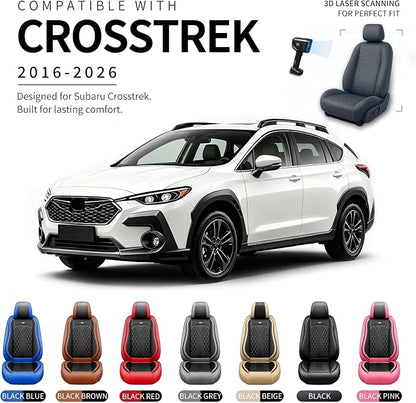 for Subaru Crosstrek 2016-2026 Car Seat Covers, Full Set, Blue | Luxury Full Coverage Leather Seat Protectors, Waterproof Breathable, Non-Slip, Easy to Install, Airbag Compatible, All-Season - Image 4