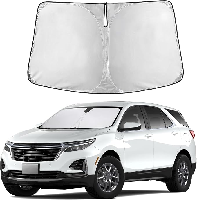 Autovir Windshield Sun Shade Fit for 2018-2022 2023 2024 Chevrolet Equinox | Sunshade, Front Car Window Shades Sun Visor, Blocks UV Rays & Heat, Car Accessories by Autovir