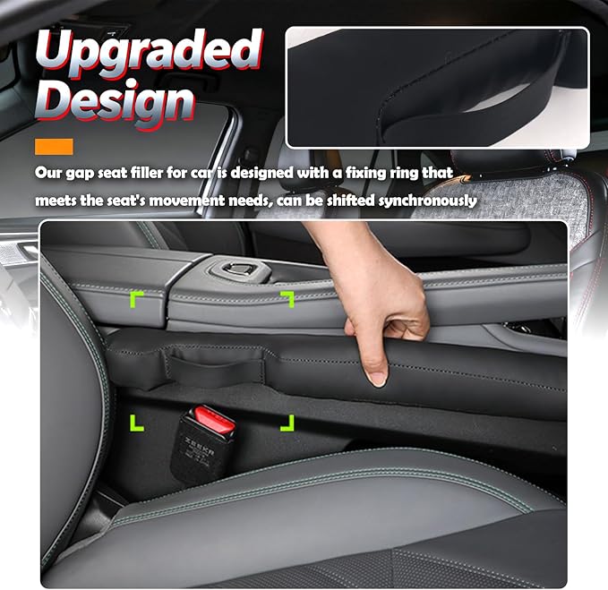 Aokdom 2026 Latest 2PCS Upgraded Car Seat Gap Filler with Fixing Ring,Elastic Car Gap Filler to Avoid Dropping Cell Phones/Keys,Essential Cars Gaps Seat Fillers Cars Accessories - Image 5