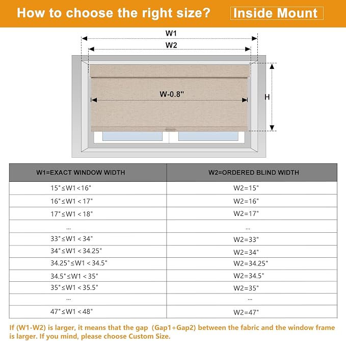 Persilux Blackout Roller Shades for Window Blinds,Cordless,Linen Fabric,Thermal Insulated Fabric UV Protection Shades for Home,Office,Bedroom,Door,Blackout-Beige,35" W X 72" H - Image 6