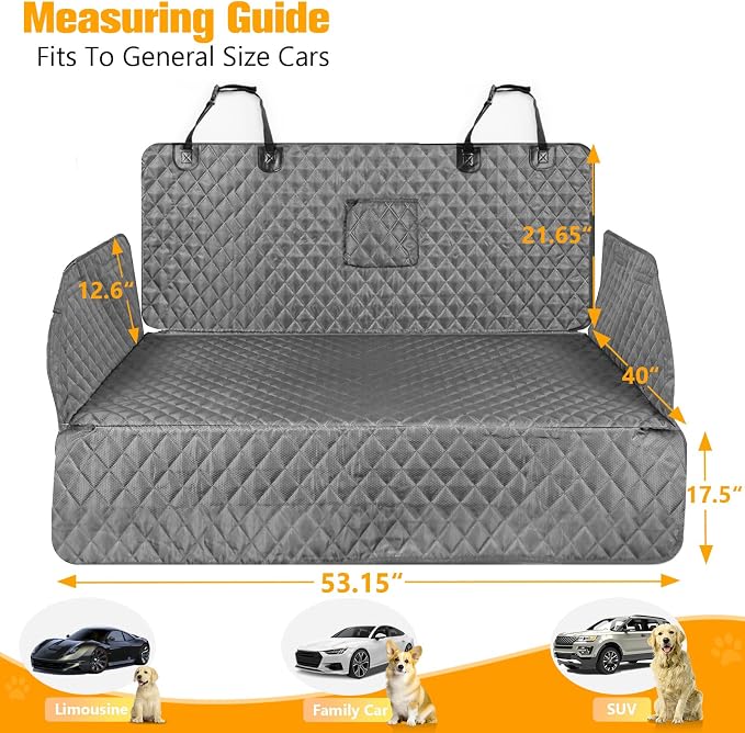 SUV Cargo Liner for Dogs, Trunk Cover with Bumper Flap Protector | Waterproof Pet Cargo Cover with Side Flaps, Dog Car Seat Cover with Non-Slip Mat, Prevents Scratches, Pet Hair, Mud, and Dirt - Image 3