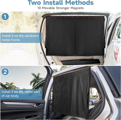 Car Window Shades for Baby, Side Window Sun Shades Blocks Heat and UV Rays Glare,Magnetic Car Privacy Safe Curtains for Back Windows, Camping Accessories - Image 6