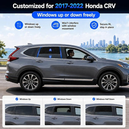 Car Window Shades for 2017-2022 Honda CRV Rear Side Window Mesh Sun Shade | Rear Side Window Sunshade, Breathable Privacy Window Covers, UV Protection & Heat Insulation, for Baby Camping Napping, 2PCS - Image 9