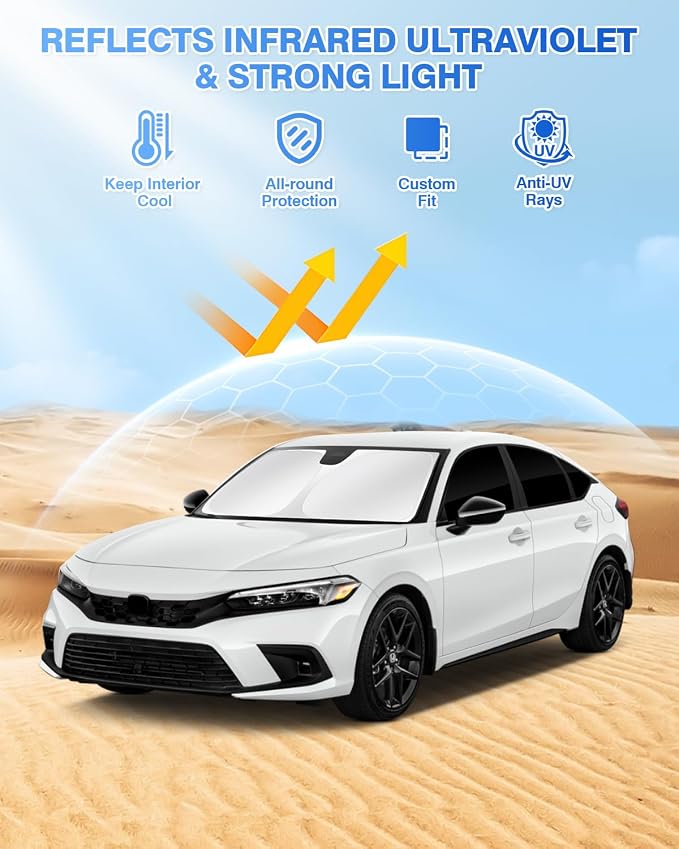 Canvcle Windshield Sun Shade for 2020-2025 2026 Toyota Highlander Accessories Side Rear Window Shade Cover Set Window Sun Visor Privacy for Camping Keep Vehicle Cool Black 8PCS - Image 2