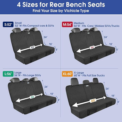 ALLANSING Upgraded 900D Heavy Duty Dog Back Bench Seat Cover for Large SUVs, Car Seat Protector, Seatbelt & Armrest Compatible, Waterproof & Non‑Slip for Dogs & Kids - Image 6