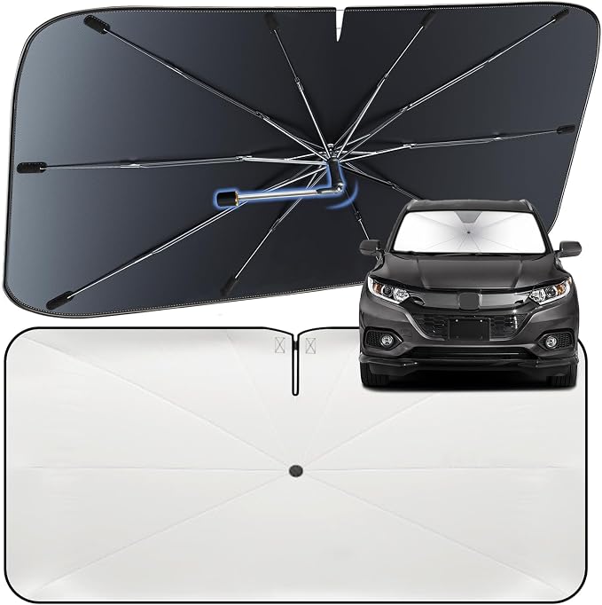 Windshield Sun Shade Umbrella for Honda HR-V 2016-2022 Front Window Shield | Heat-Reflective Window Shade, Umbrella Sunshade Cover Blocks Heat, Protects Interior, Vehicle-Specific Precision Fit by Fshaanys